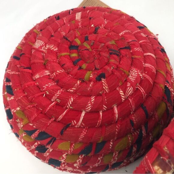 SERRY Set of 3 Chandi Colorful Recycled Sari Sustainable Woven Basket Set NEW - Picture 11 of 16